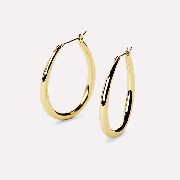New Ana Luisa Cuidado Gold Hoop Earring - Picture 2 of 5